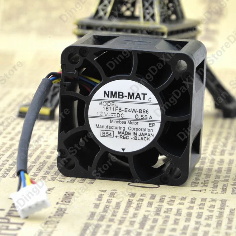d 1PCS For NMB-MAT 1611FB-E4W-B86 | 40×40×28mm DC12V 0.55A 4CM 4-Pin Axial Fan