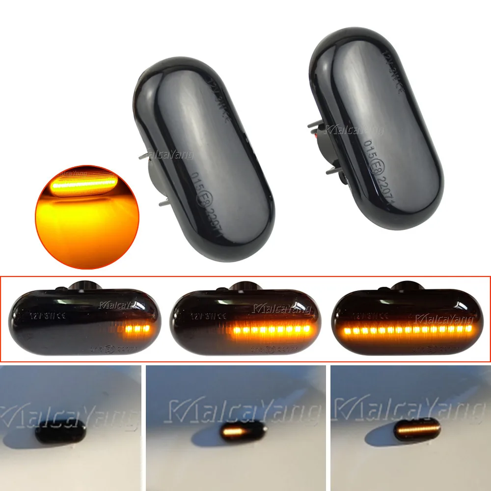 2x LED Dynamic Side Marker Turn Signal Light For Nissan Opel Smart Fortwo Renault Clio 1 2 Kangoo Megane Espace Twingo Master