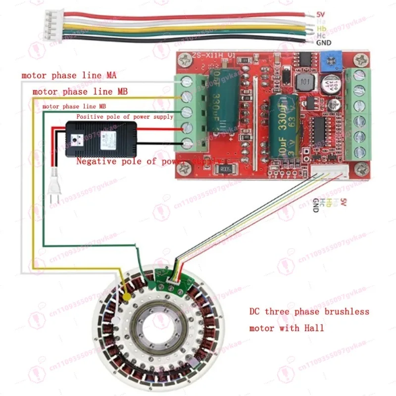 

3 Phase DC Brushless Motor Controller DC 6-60V PWM High Power 400W Hall Motor Control Driver Board 12V 24V 48V