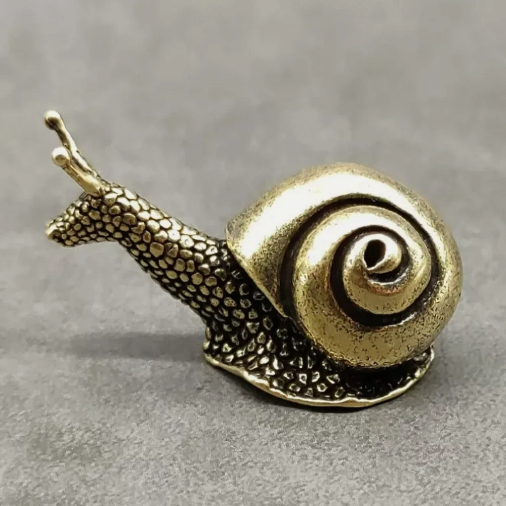Solid Brass Snail Figurines Statue Home Office Decoration Animal Figurines Toys