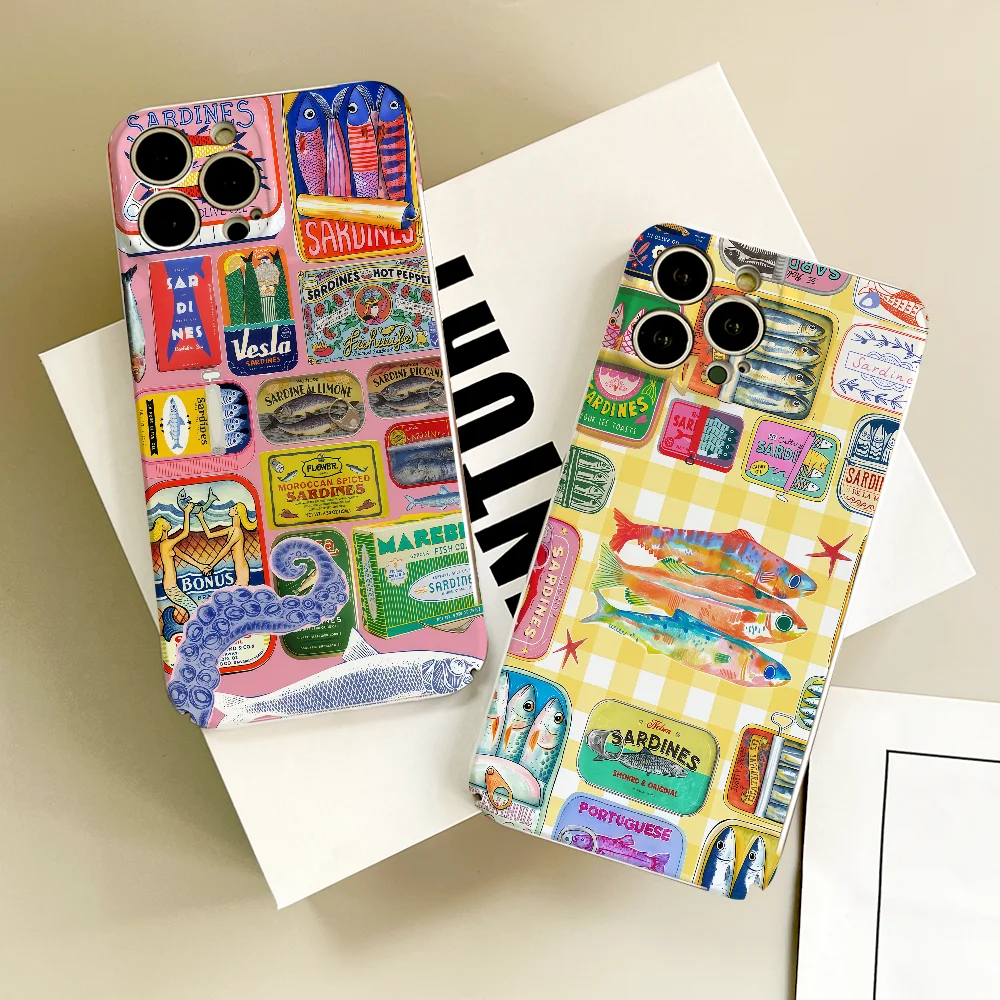 

The Sardines Fish phone case FUNDA For Samsung A07 A17 A06 S25 S24 S23 Ultra FE PlusBack Cover Hard cover Film shell