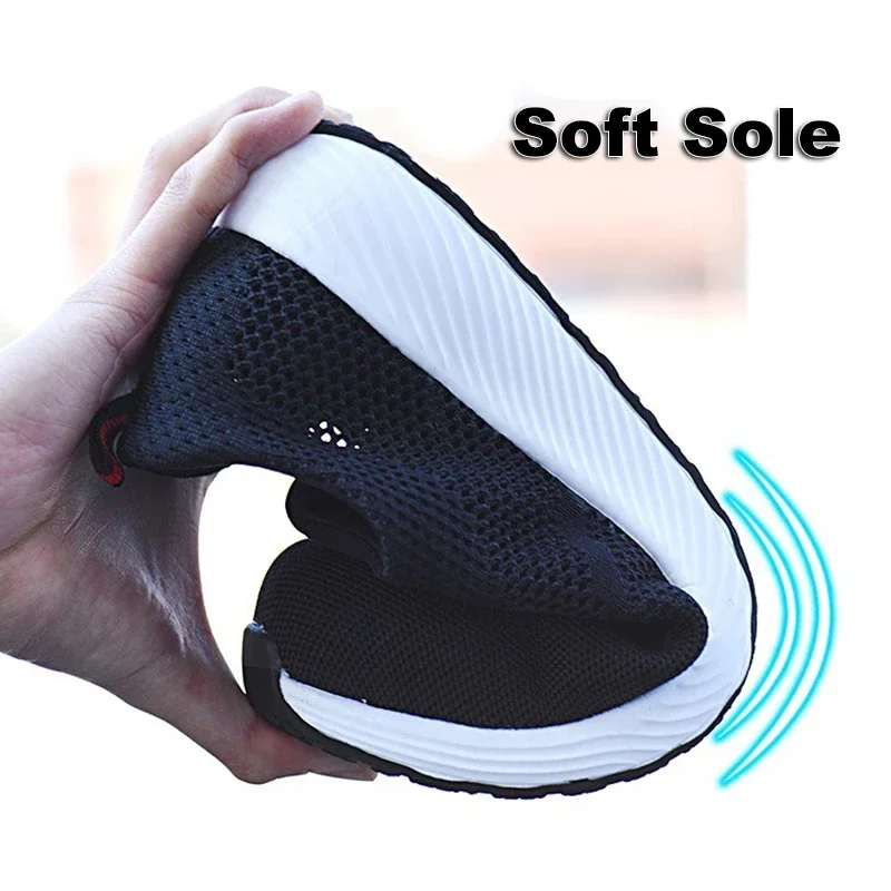 

Men Outdoor Lightweight Sneakers Soft Sole Safety Boots Summer Mesh Breathable Shoes Travel Anti Smashing Sports Footwear