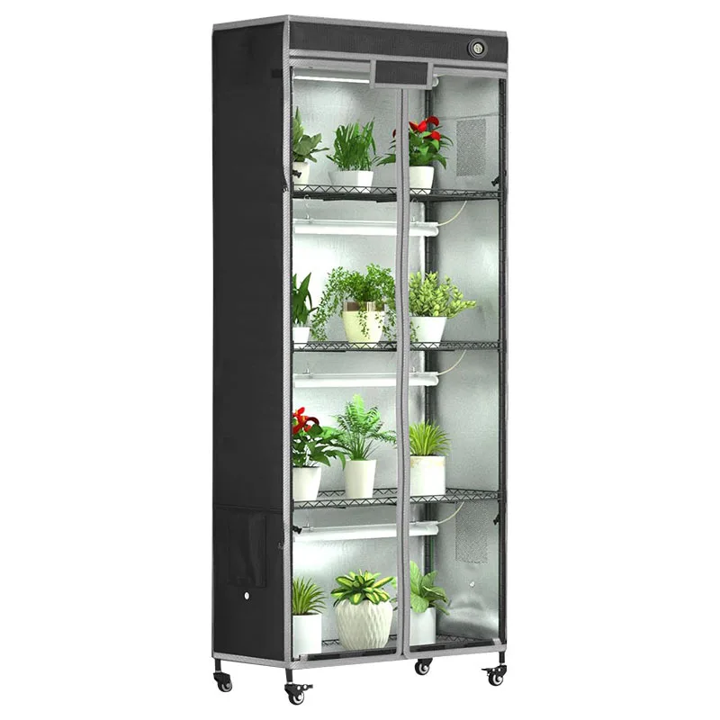 

70 * 40 * 180Cm plant growth tent compartment transparent mobile hydroponic flower canopy indoor planting tent