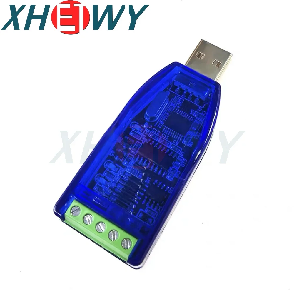 Industrial grade USB to RS485 RS232 communication module bidirectional half duplex serial line converter TVS protection