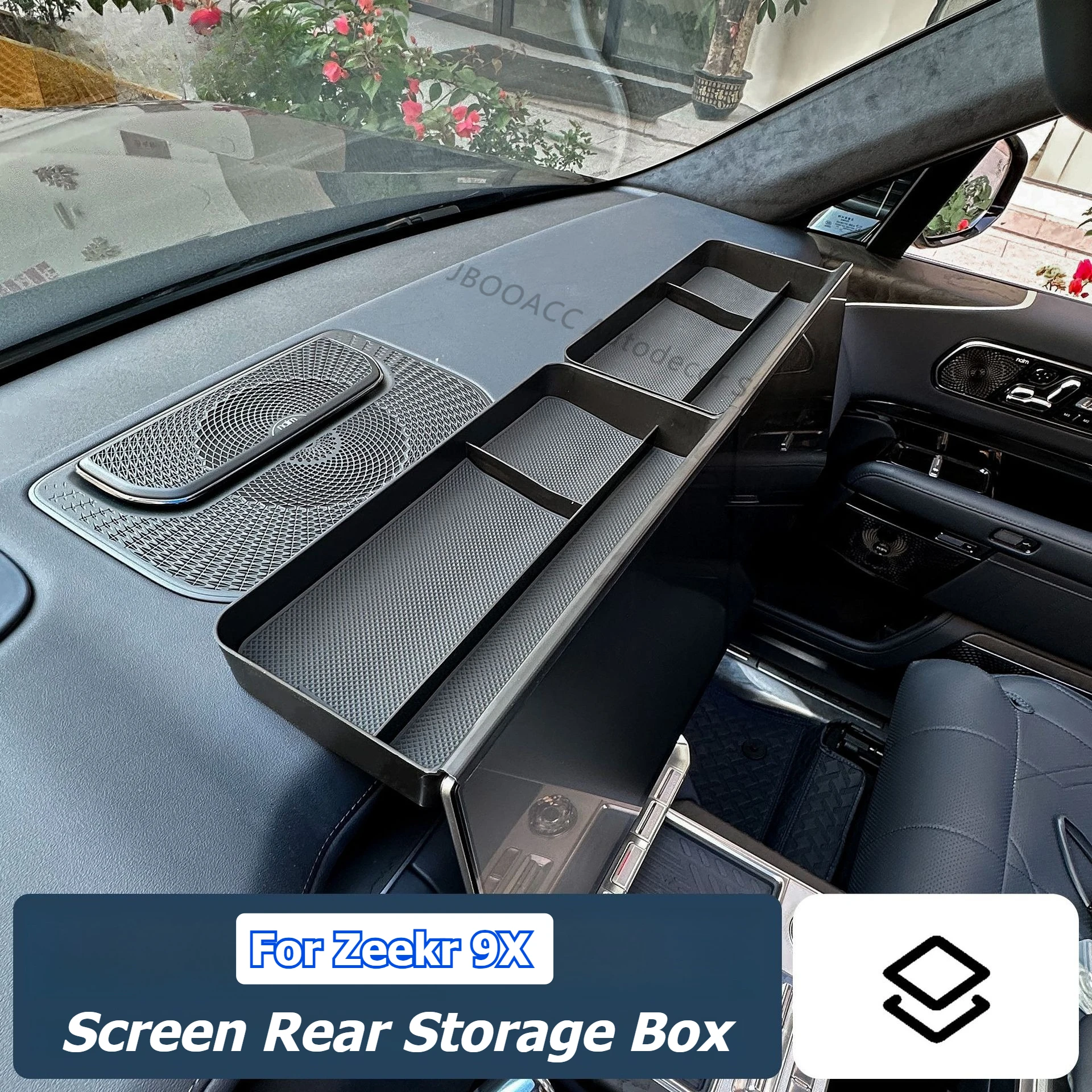 

‌For Geely ZEEKR 9X ‌2025 2026 Screen Rear Storage Box TPE Car Navigation Storage Phone Holder Organizer Case ETC Accessories