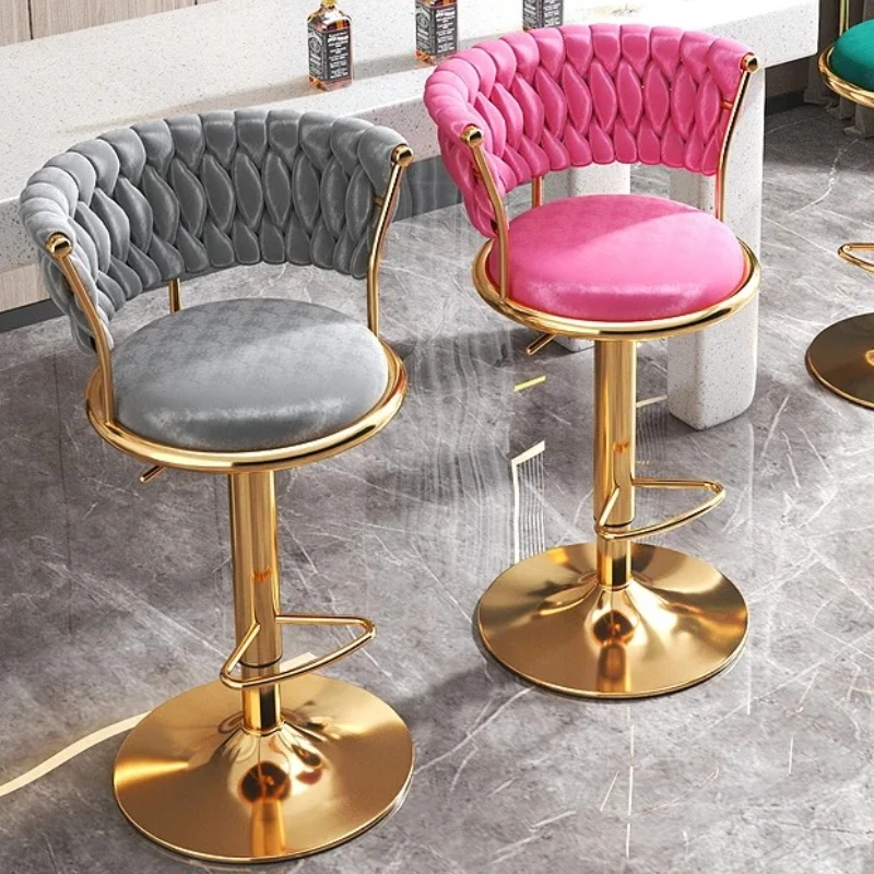 Adjustable Barber Barstools Minimalist Camping Game Computer Vanity RelaxBarstools Rocking Aesthetic Banqueta Unique Furniture