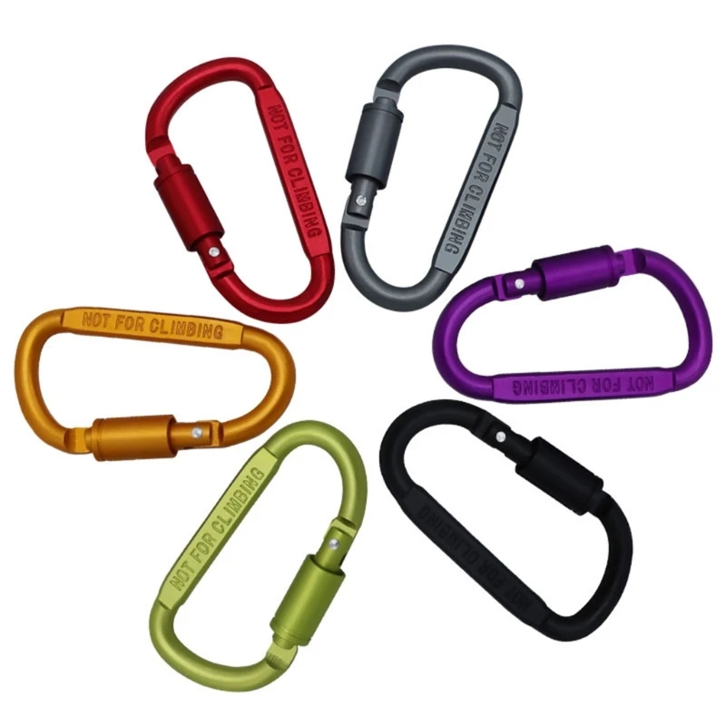 Multipurpose D-Shape Buckle Aluminum Alloy Climbing Carabiner Hooks Clip Twistlock D-ring Locking Clip Easy to Use