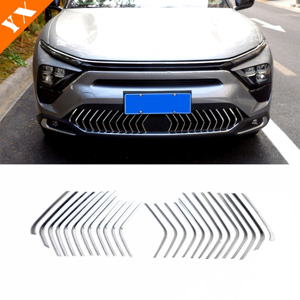 Garnish Car Front Grille Hood Engine Decor Sticker Stainless Cover Moulding For Citroen Versailles C5X 2021-2023 Accessories