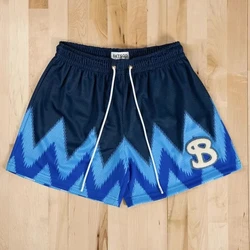 BKTSQD New summer men's shorts men and women's fashion beach seaside sports shorts mesh sports quick-drying quarter pants