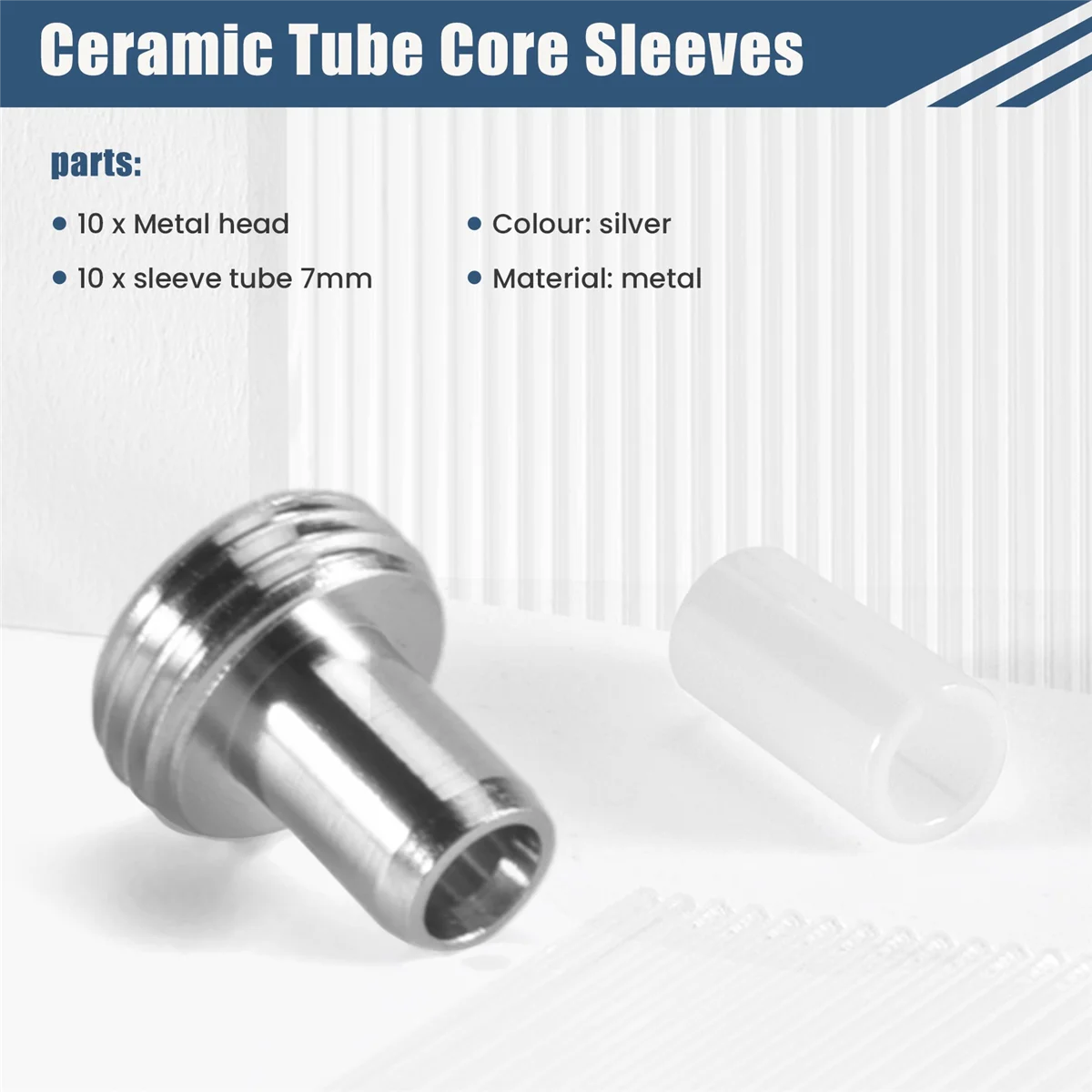 

ABKM 10 шт. керамические трубки и 10 шт. адаптеры для соединителей с металлической головкой для оптоволоконного визуального локатора неисправностей