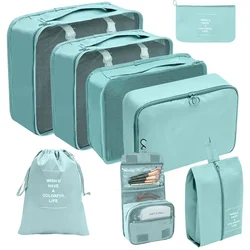 7/8 Pcs Set Travel Organizer Storage Bags Suitcase Packing Cubes Set Cases Portable Luggage Clothes Shoe Tidy Pouch Folding