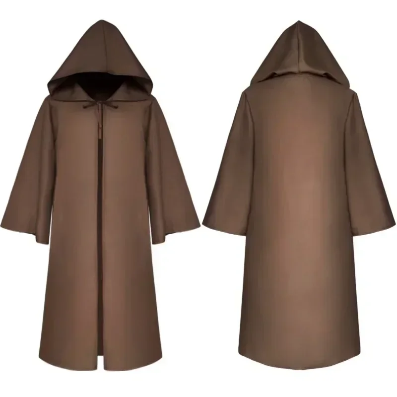 Witch Death Cloak Cosplay Costumes Hooded Robe Friar Medieval Chaplain Cloak Disfraz Halloween Para