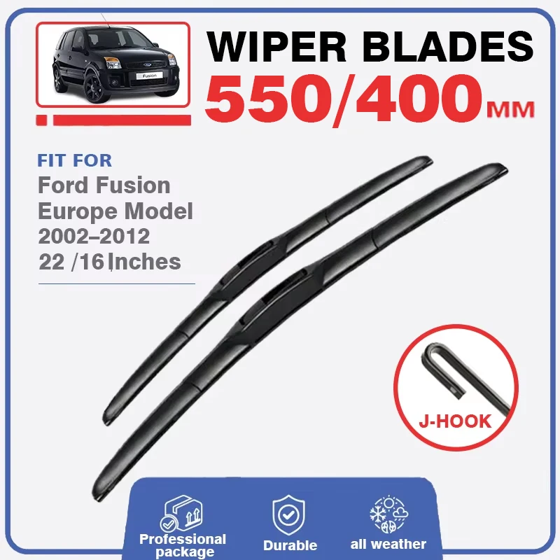 For Ford Fusion Europe Hatchback 2002-2012 Front Rear Wiper Blades Brushes Cutter Accessories 2008 2007 2006 2005 2004 2003 2002