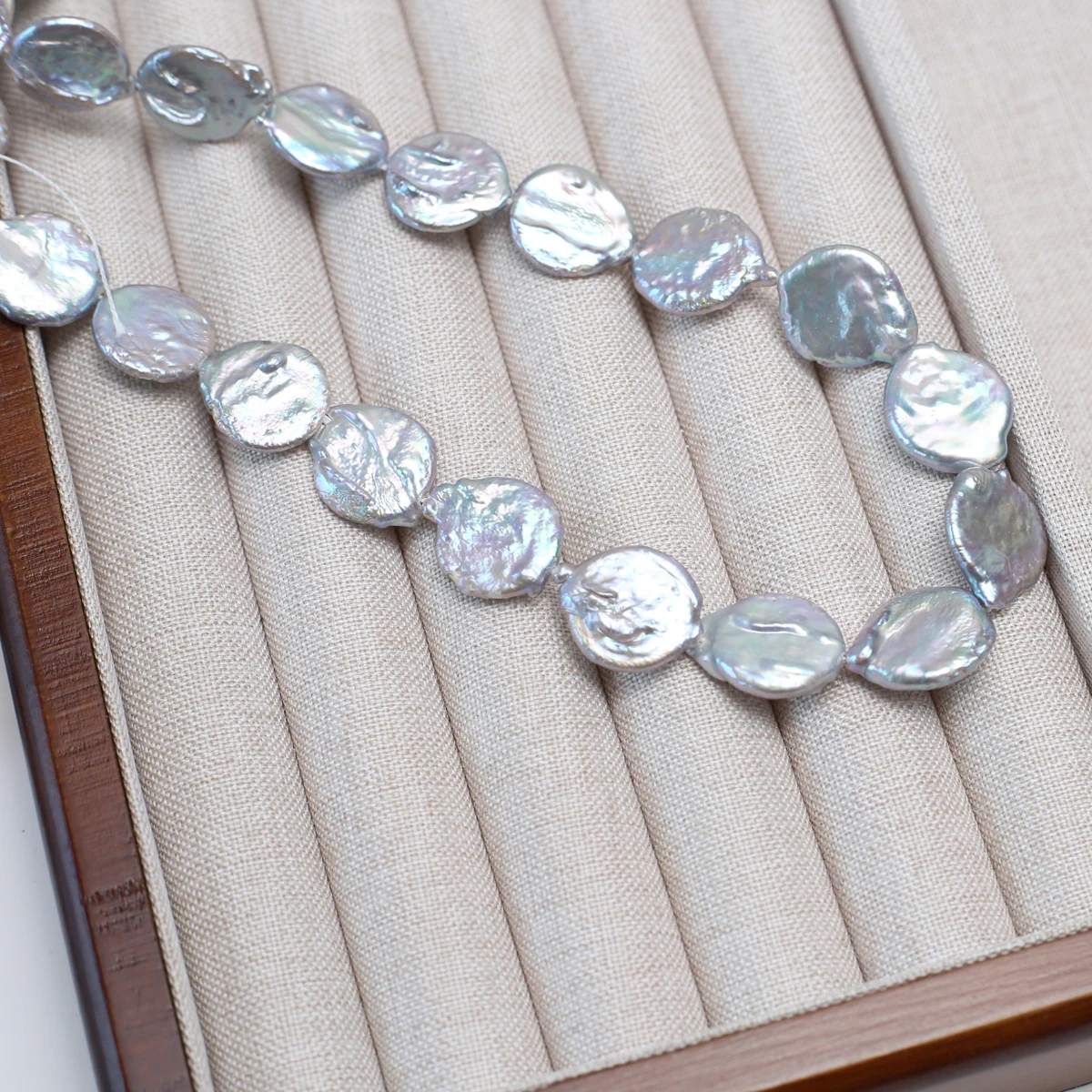 

15x15mm Natural Freshwater Pearl Baroque Gray Coin Beads Charms for DIY Women Men Necklace Jewelry Making Supplies Accessories
