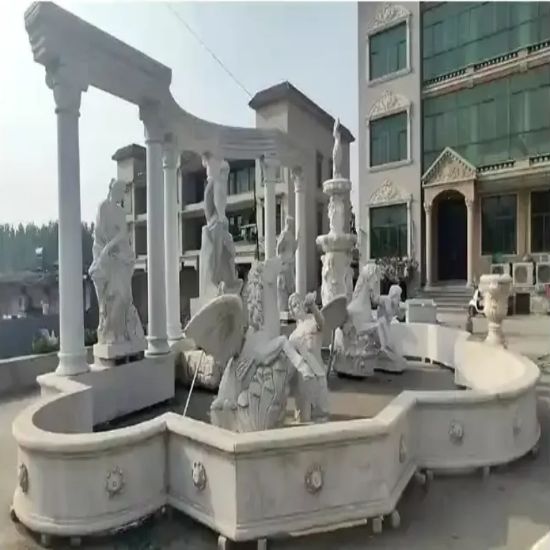 Custom Marble Fountain Sculpture Handmade Carving Large Piazza Famous  for Outdoor Landscape Deposit Only
