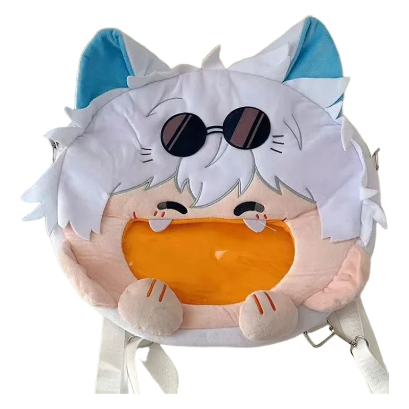 

Плюшевая кукла-сумка через плечо Jujutsu Kaisen Сатору Годжо, милая мультяшная 2D-фигурка, рюкзак, оптовая продажа, подарок