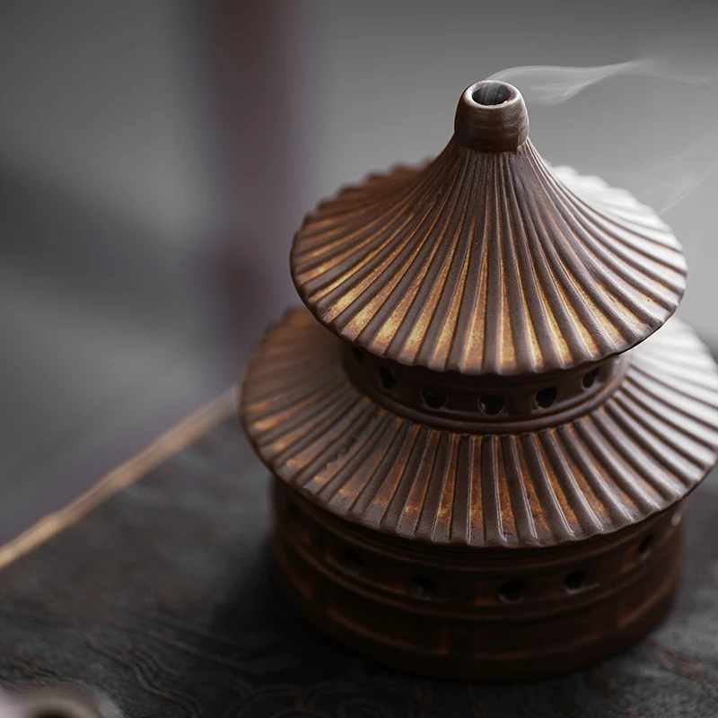 Tray Censer Pagoda Home Indoor Sandalwood Incense Chinese Incense Ceramic Aromatherapy Stove