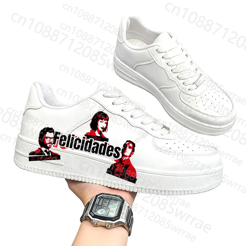 

Waterproof leather Adult shoes Money Heist style Printing Design Cool man woman Gift Christmas birthday Gift