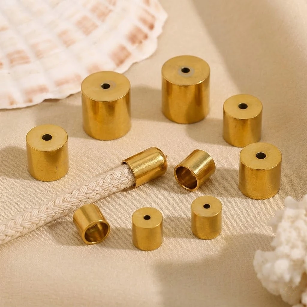 20pcs Stainless Steel Cylinder Leather Cord Clasp Crimp Tip End Cap For DIY Necklace Bracelet Connectors Jewelry Making Supplies image 2