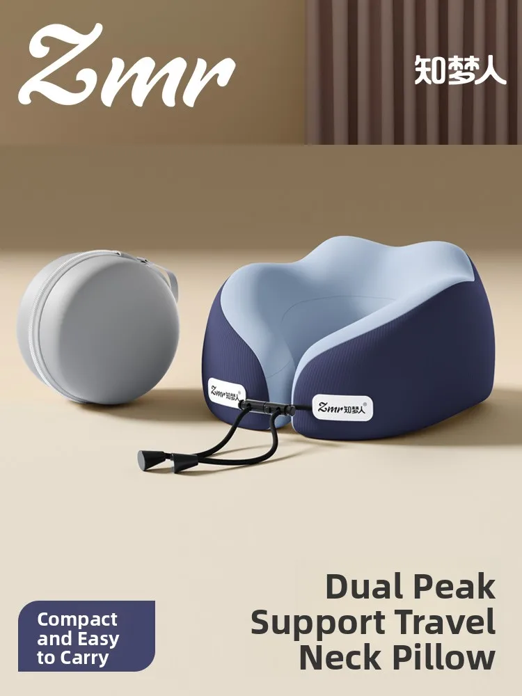 

Travel Memory Foam U-Shaped Neck Pillow Supportive Medium Height 13cm Breathable Design for Office And Nap Neck Protection