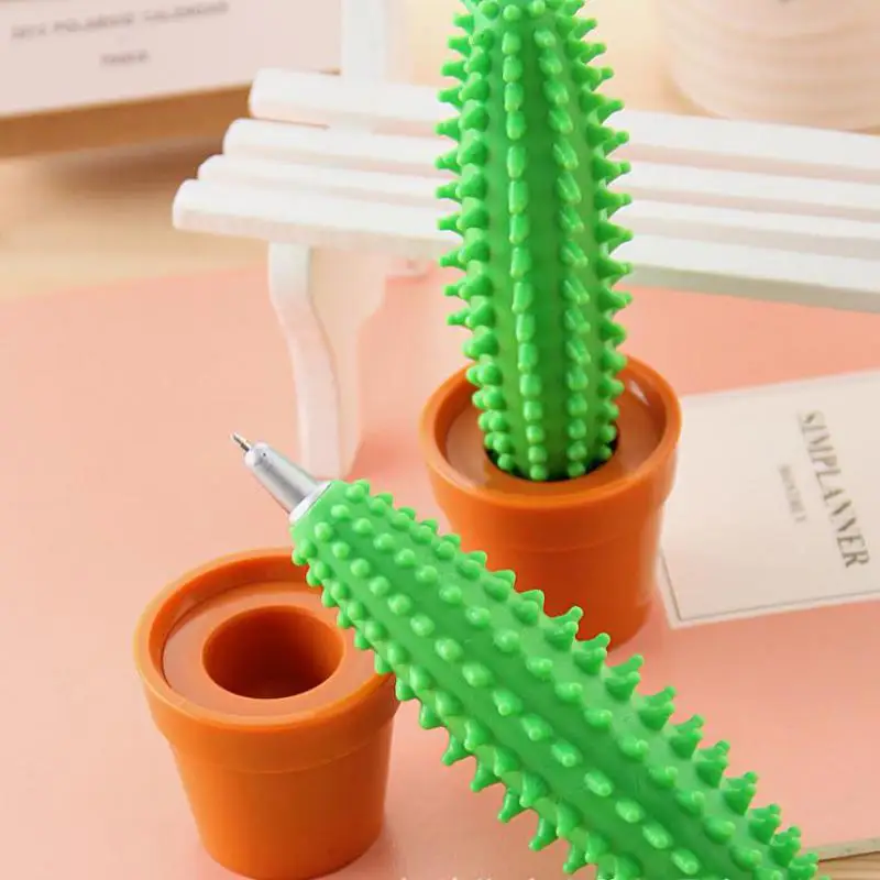 1 Pcs Kawaii Creative Cactus Ballpoint Pen Green Plant Ballpoint Pens Kids Gift Cute Stationery School Supplies