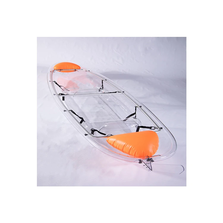 Polycarbonate glass double seat Clear Crystal canoe Plastic boat Water sports boat