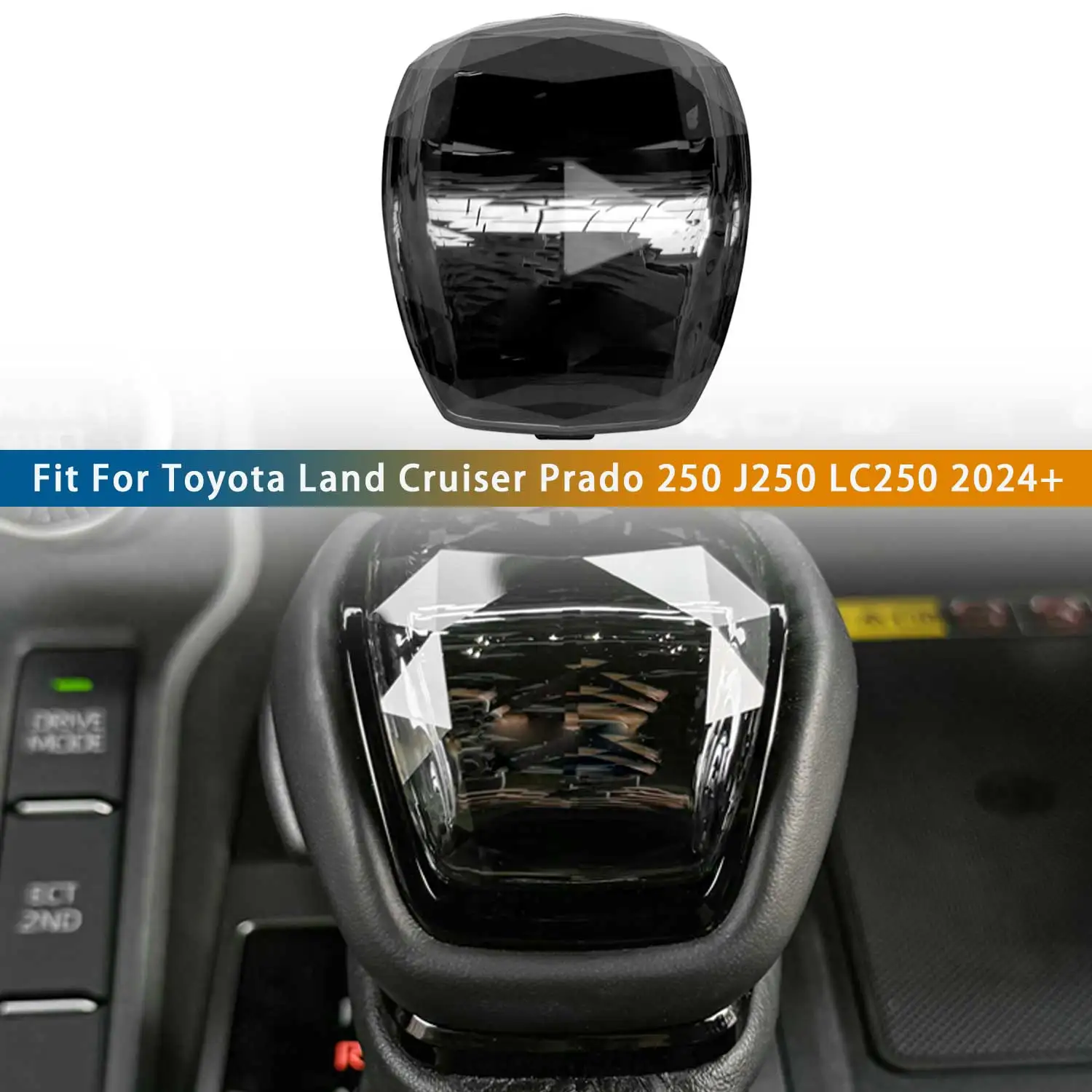 Car Accessories For Toyota Land Cruiser Prado 250 J250 LC250 2024 2025 ABS+Glass Interior Gear Shift Knob Head Cover Trim