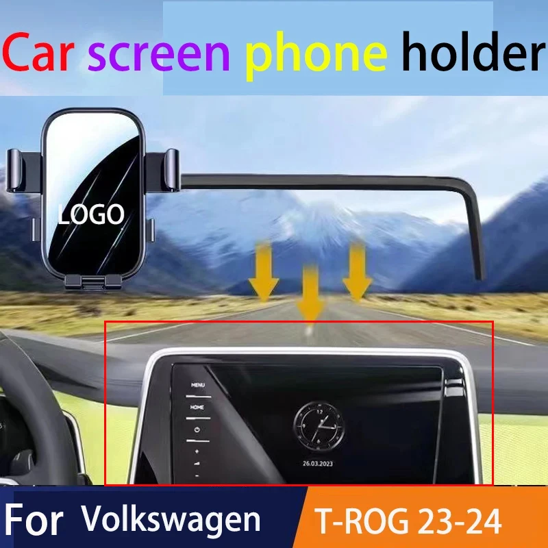 

Для Volkswagen T-ROG 2023-2024 8/9. 2-дюймовый автомобильный держатель для экрана телефона, кронштейн для навигации, мобильный кронштейн для навигации