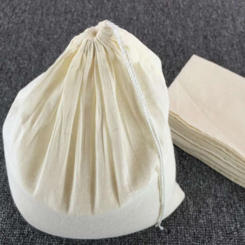 Reusable Cheese Cloth Bag Drawstring Soybean Milk Cheesecloth Filter Water Filtration Bags Coffee Strainer 24x36cm