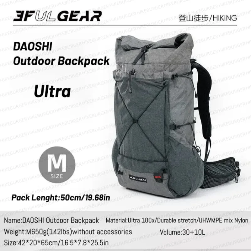 3F UL GEAR Tutor Ultra Backpack Outdoor Camping 30+10L Ultralight