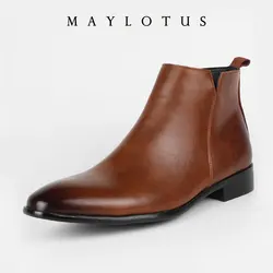 New Chelsea Boots Men Shoes Genuine Leather Versatile Business Casual British Style Street Designer Classic Italy Ankle Boots