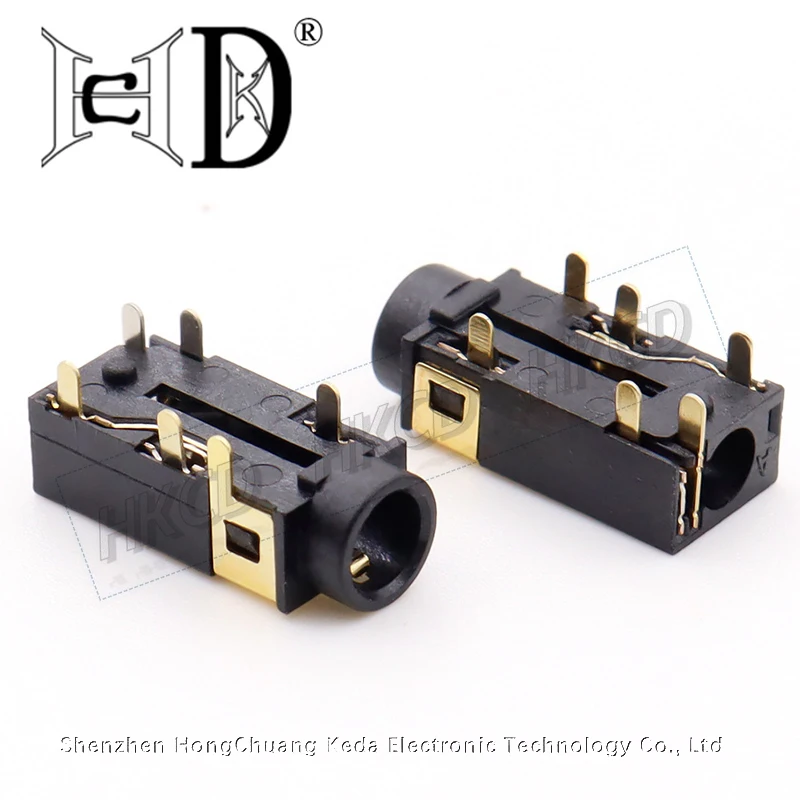 10pcs PJ-342 3.5mm Headphone jack PJ-242 6Pin Audio Socket Sinking Plate DIP Gold Plated Connector