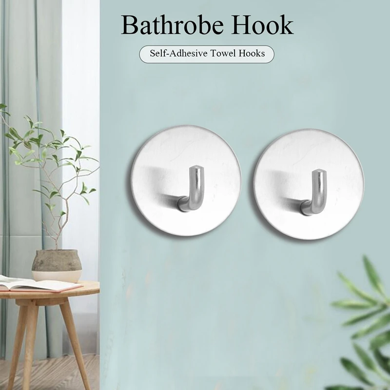 6 шт. самоклеящиеся крючки для полотенец без сверления, настенные крючки из нержавеющей стали, держатель для полотенец, дверные Крючки для дома, кухни