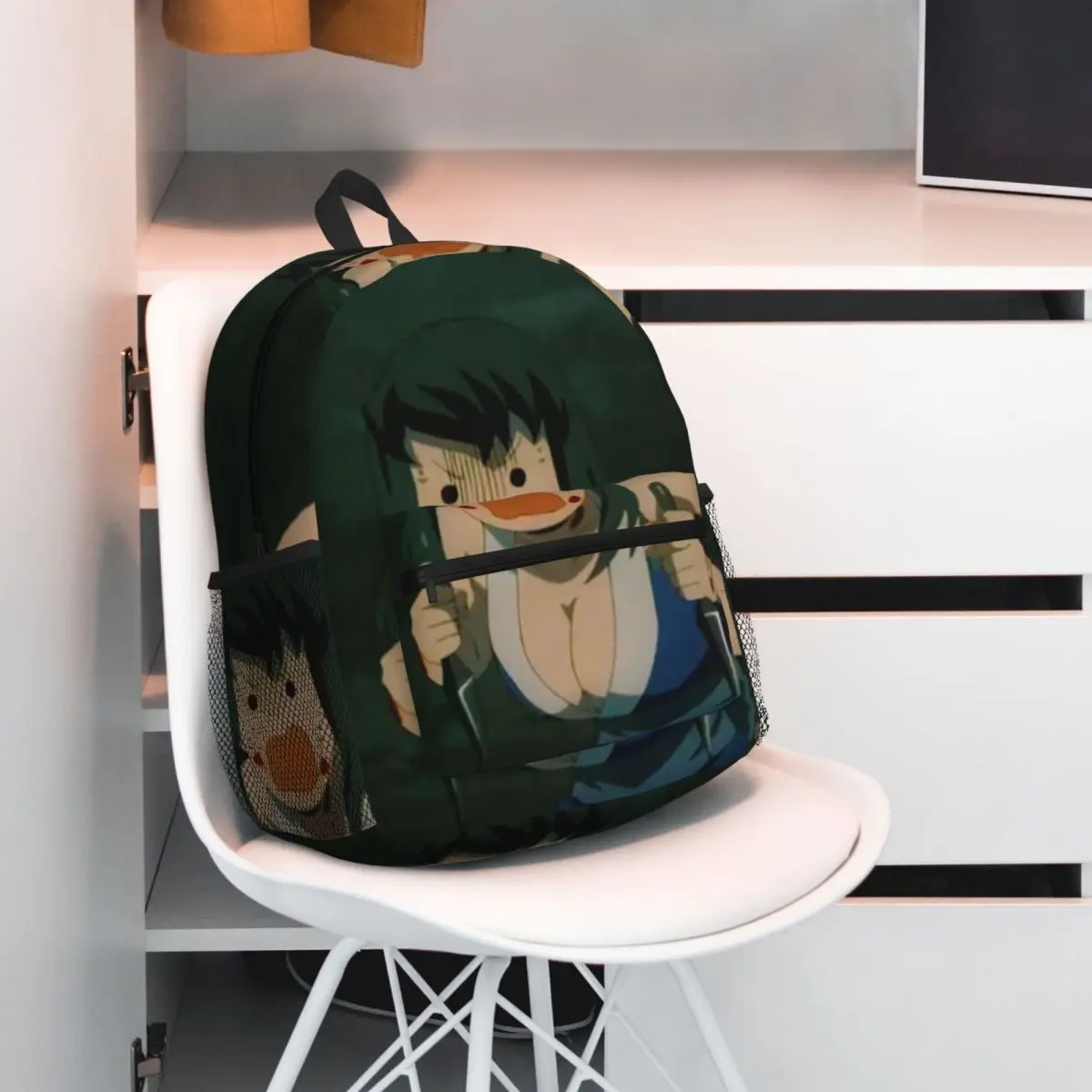 อะนิเมะนักฆ่าปีศาจ มากิโอะ ซูมะและฮินาสึรุกระเป๋าเป้สะพายหลังนักเรียนกระเป๋าเดินทางเดย์แพ็คสำหรับผู้ชายผู้หญิงกระเป๋าหนังสือกระเป๋าสะพาย