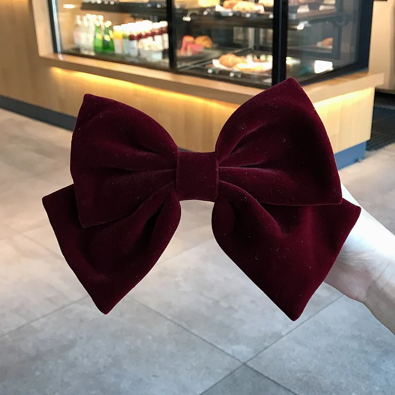 Fashion Festive Red Bow Scrunchies Hairpin for Women Christmas New Year Elastic Hair Bands Scrunchy Clip Pin Hair Accessories