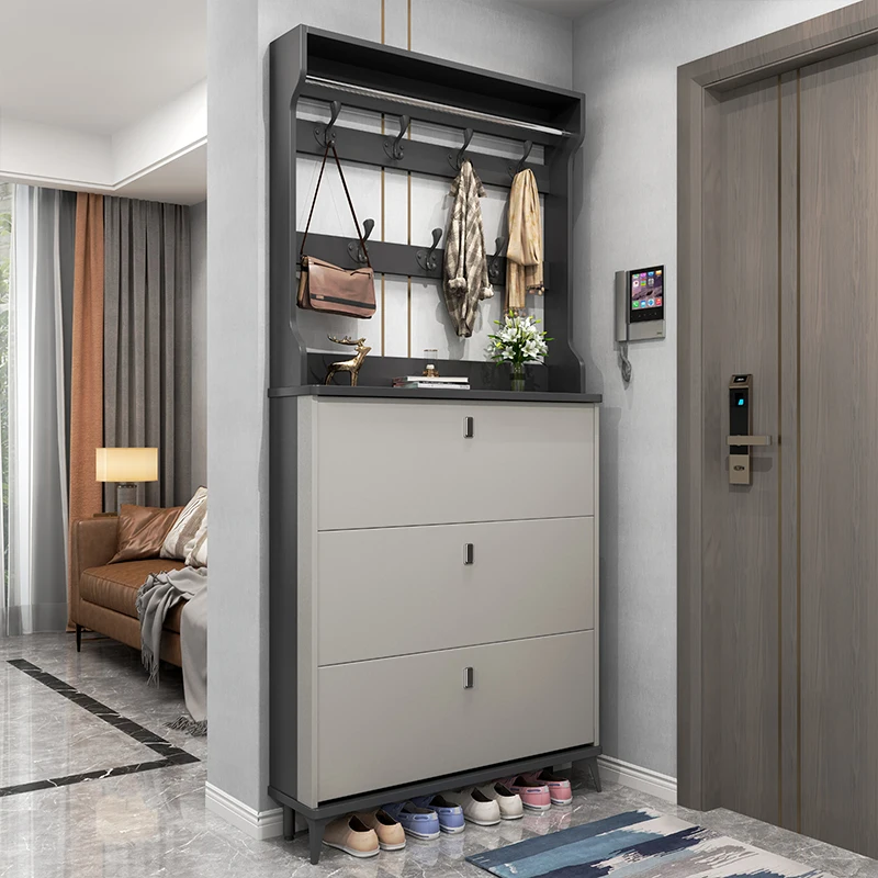 Italian-style Ultra-thin Shoe Cabinet, Made of Environmentally Friendly High-density Fiberboard, Suitable for Living Room.