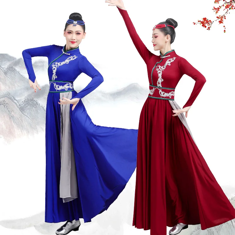 New women's Mongolian dance performance dress female adult ethnic style big swing skirt dance performance skirt children