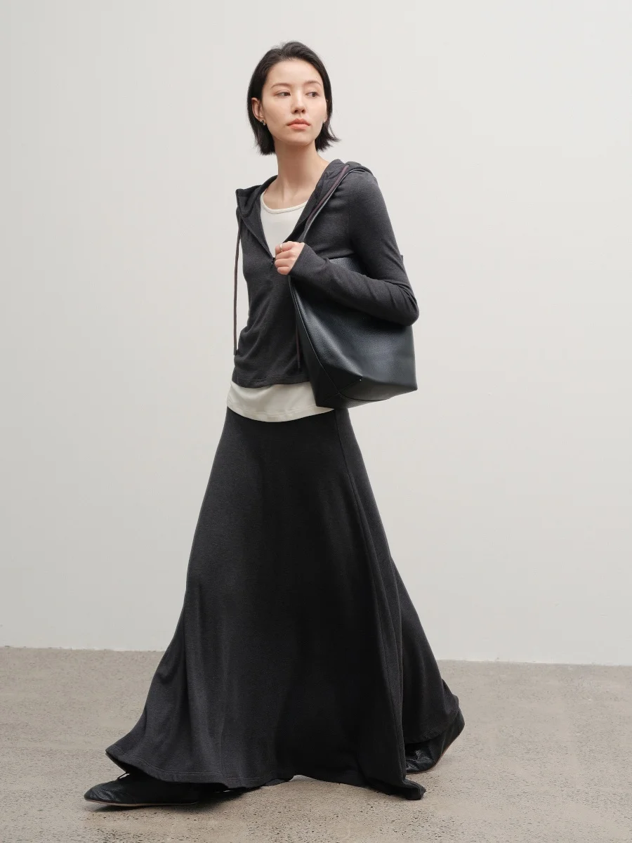 

Комплект спортивной одежды JANEON: повседневный трикотажный костюм из худи и юбки, весенний, свободный крой, стройнящий силуэт, женский, модный, удобный, хлопок