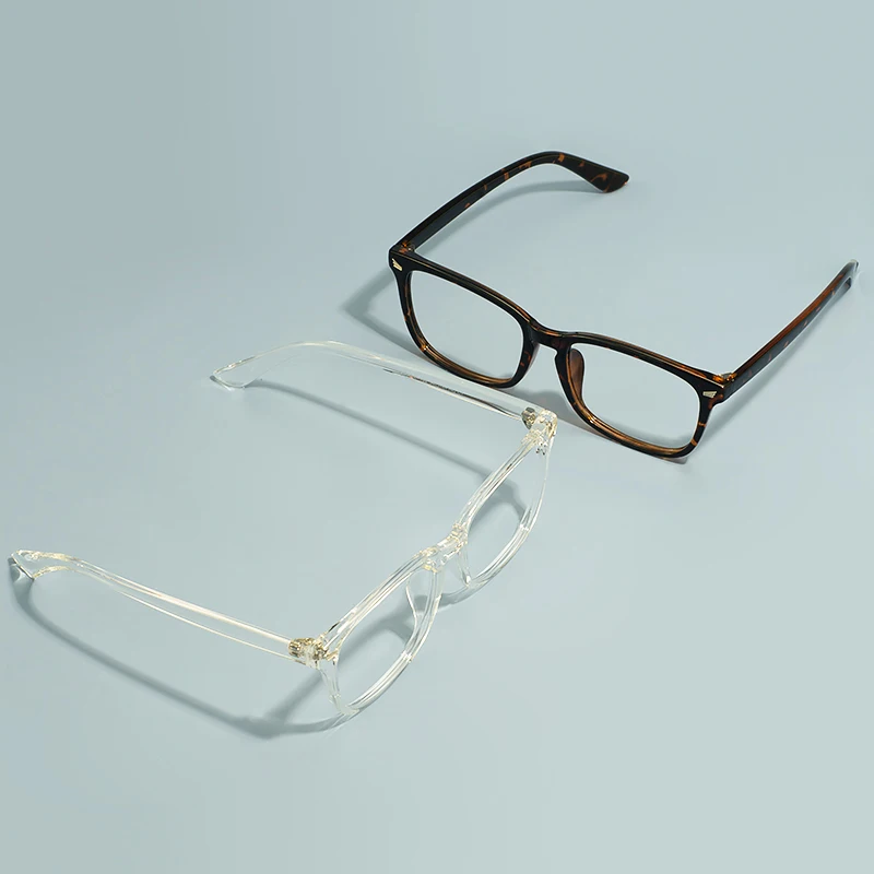 Men Women Classic Rectangular Spectacles TR90 Plastic Lightweight Full Rim Transparent Glasses Frame For Prescription Lenses
