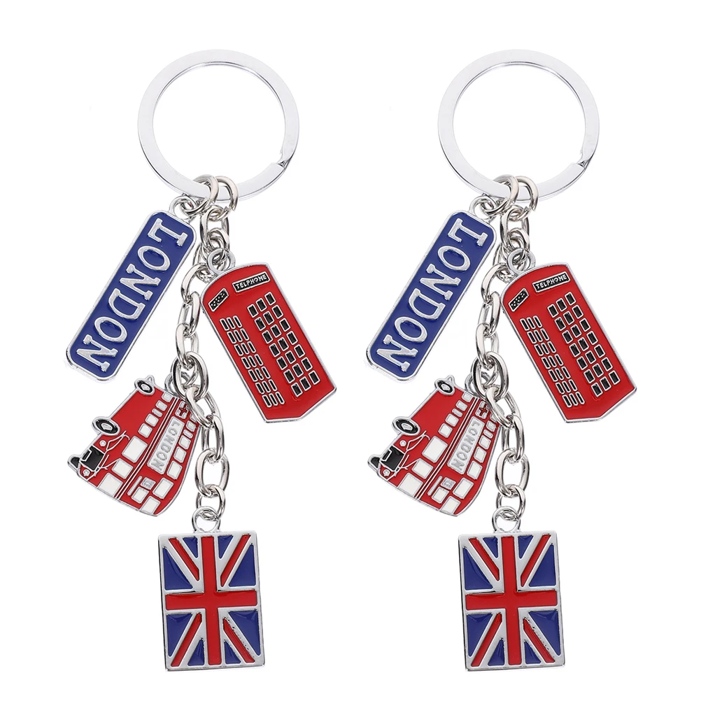 

2pcs British British Flag Keychain Keychains Durable Zinc Alloy Souvenirs UK Travel Car Keys Metal Keychain
