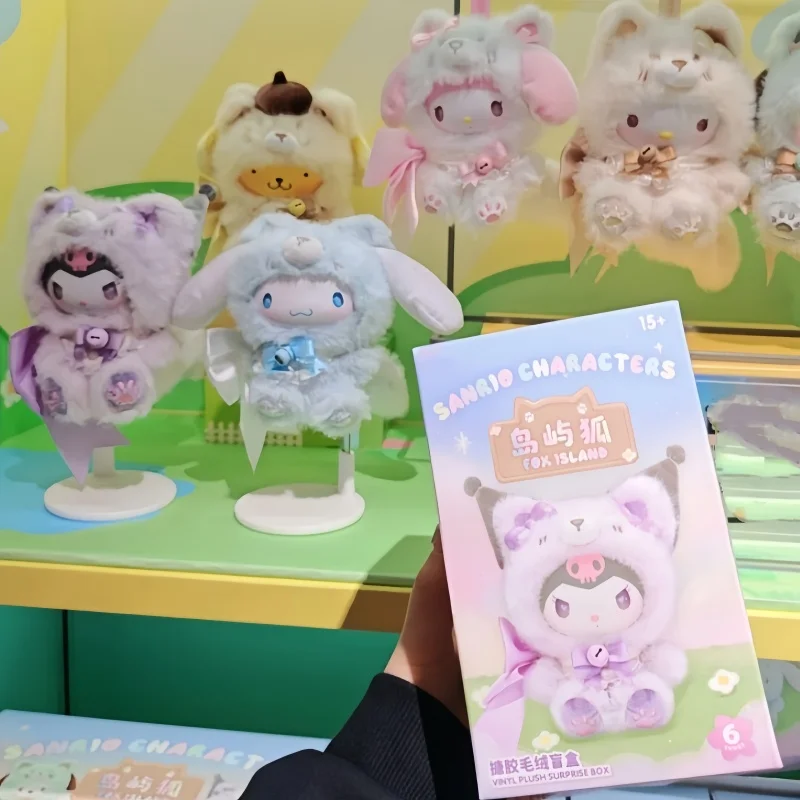 

Genuine Sanrio Characters Fox Island Series Blind Box Doll Bag Pendants Collectible Desktop Ornament Birthday Kids Kawaii Gifts
