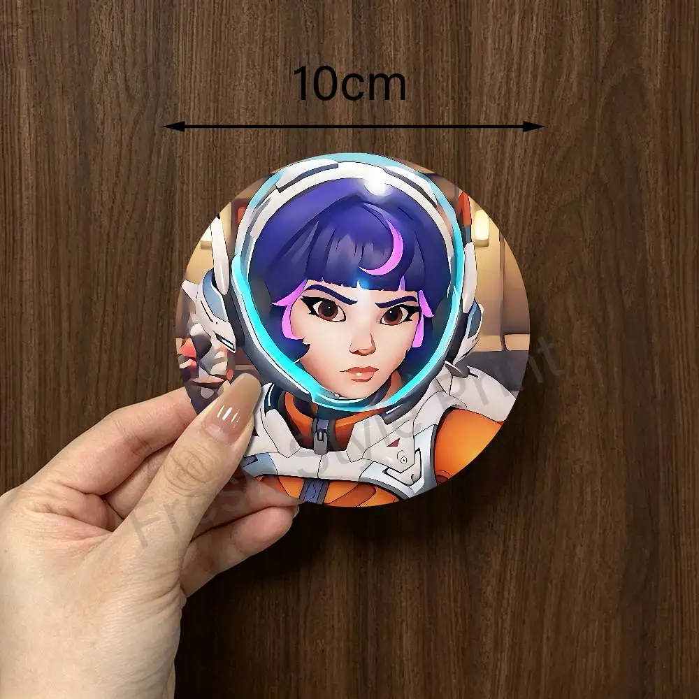 Game O-Overwatchs-S Juno Wooden Coasters  10cm Round Cosplay Fans Collect Friends Gifts - view 2