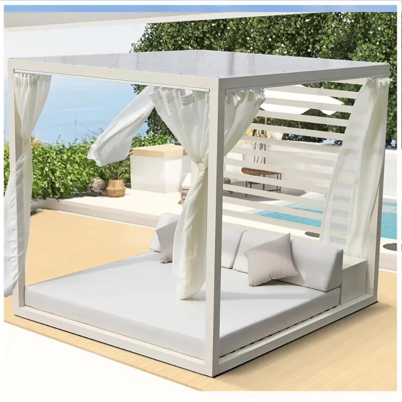 Hot Sale Modern Patio Lounge Sofa Bed Portable Metal Sunbeds