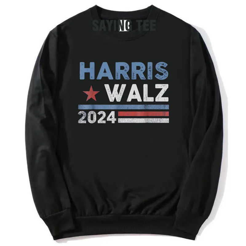 Harris Waltz 2024 Election Kamala Harris Tim Waltz Pullower Sweater Long Sleeve Blouses Novelty Gift Cotton Fashion Sweatshirt