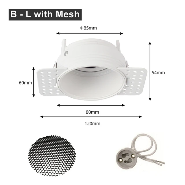 Inbouwdownlight Frame Anti Glare Led Spot Light Socket Verstelbare Gu10/mr16/11 Lamphouder Fitting Plafond Down Light armatuur - afbeelding 1