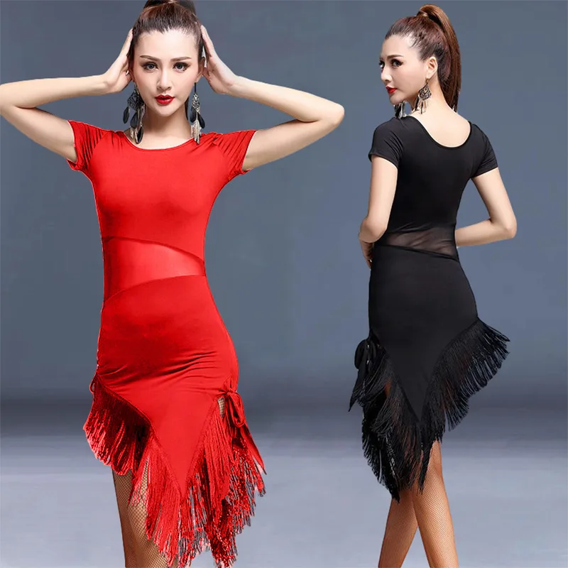 Femme Sexy gland robe de danse latine Sexy Salsa salle de bal Tango Cha Cha Rumba Samba danse jupe moderne danse Performance Costumes
