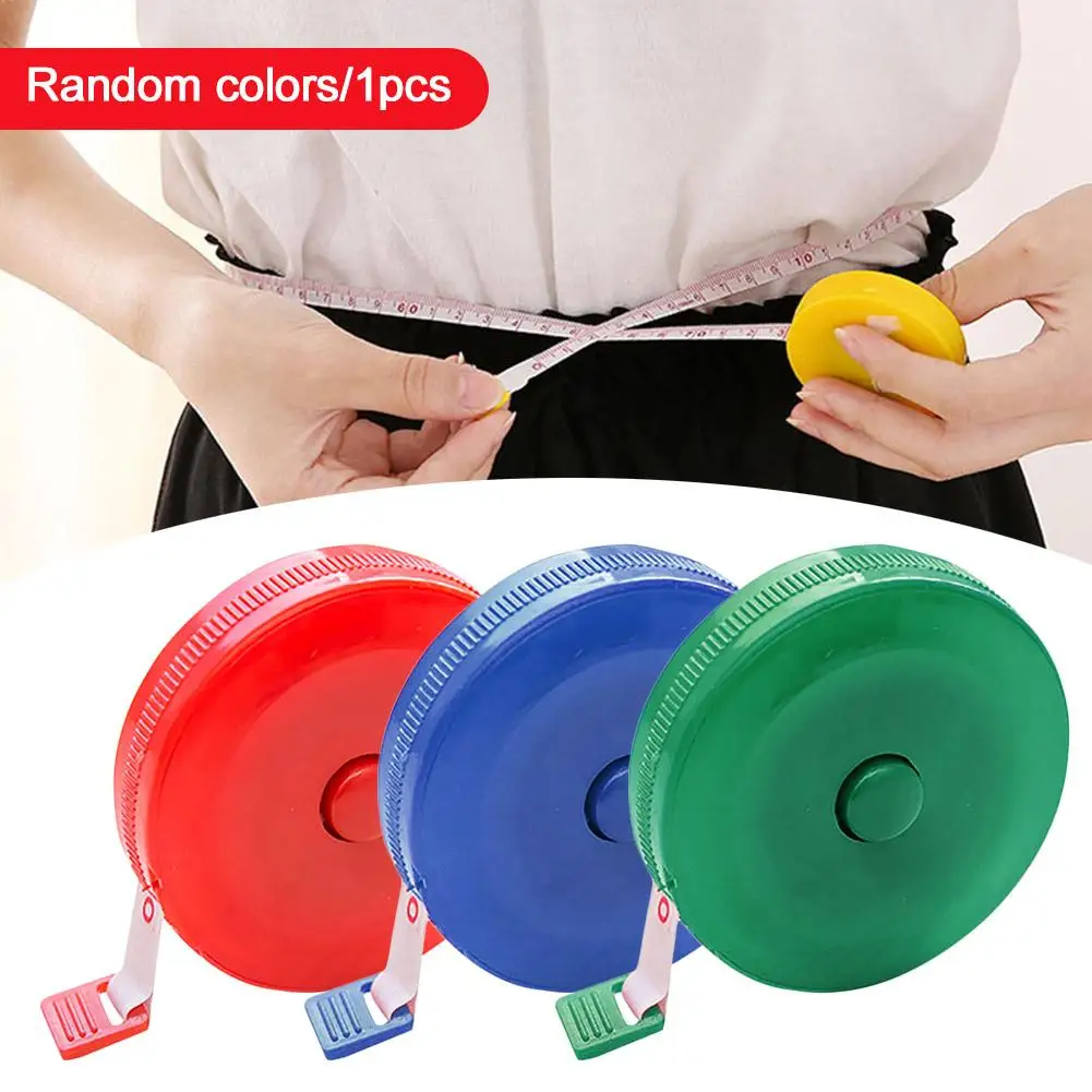 1.5m Pocket Plastic Round Tape Measure Tapeline Tape Measure Ruler Sewing Tool Mini Gadget Ruler Band Color Random