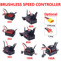 SURPASS HOBBY KK 25A 35A 45A 60A 80A 120A 150A 2-6S Brushless ESC T/XT60 Plug for 1/8 1/10 1/12 1/14 1/16 RC Brushless Motor