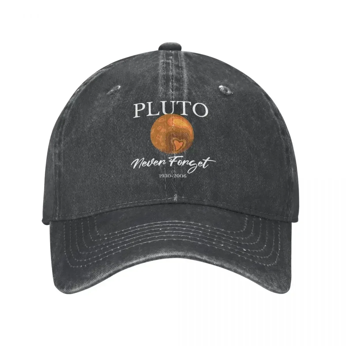 New Never Forget Pluto Astrological Lover Unisex Style Baseball Caps Distressed Washed Caps Hat Vintage Outdoor Workouts Headwea