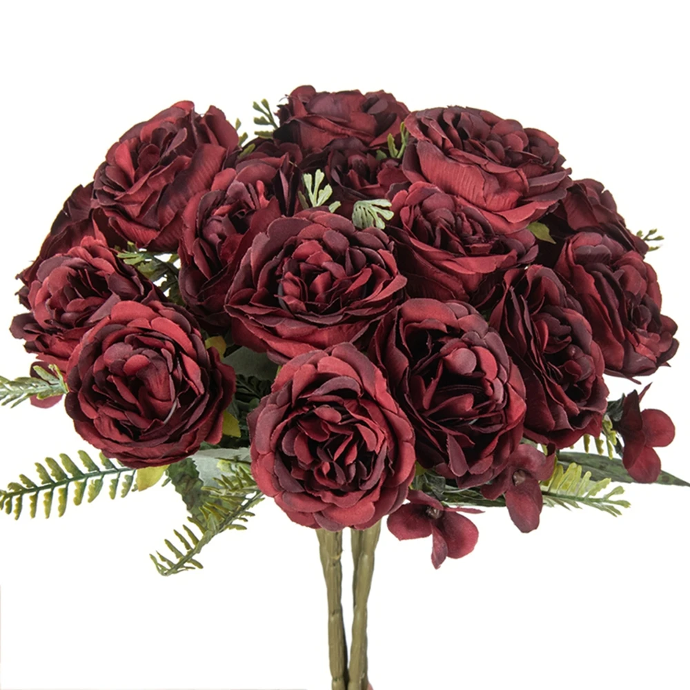 Artificial Flowers Vases Home Room Table Decoration Festival Wedding Bridal Bouquet Outdoor Yard Garden Diy Gift Box Silk Peony